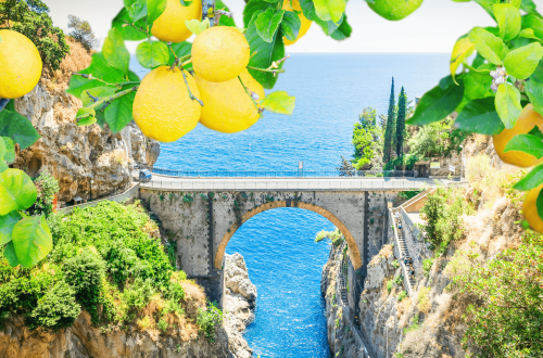 Amalfi Coast Italy travel ancient road lemons min