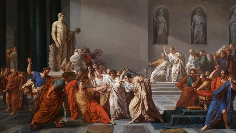 Italy Rome Painting of Julius Caesars Assasination red, Rome - City of Dreams