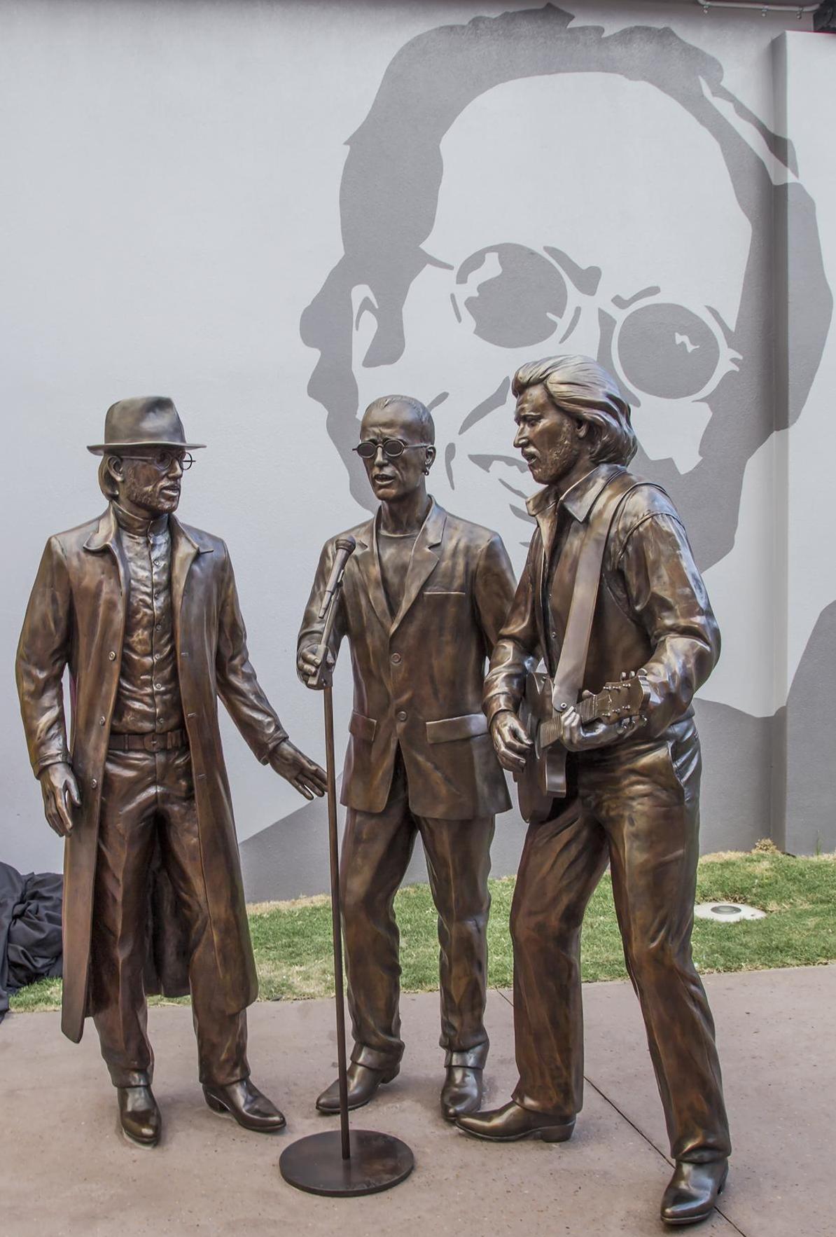BEE GEES statue monument Redcliffe Moreton Bay AUSTRALIA 1
