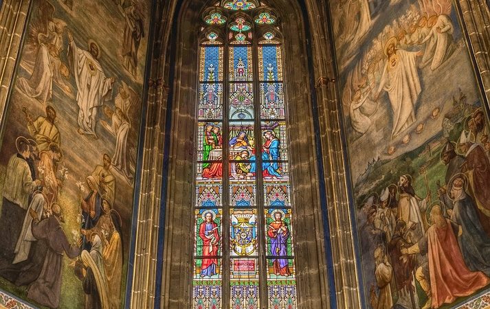 Church Prague St Vitus Cathedral Glass Window