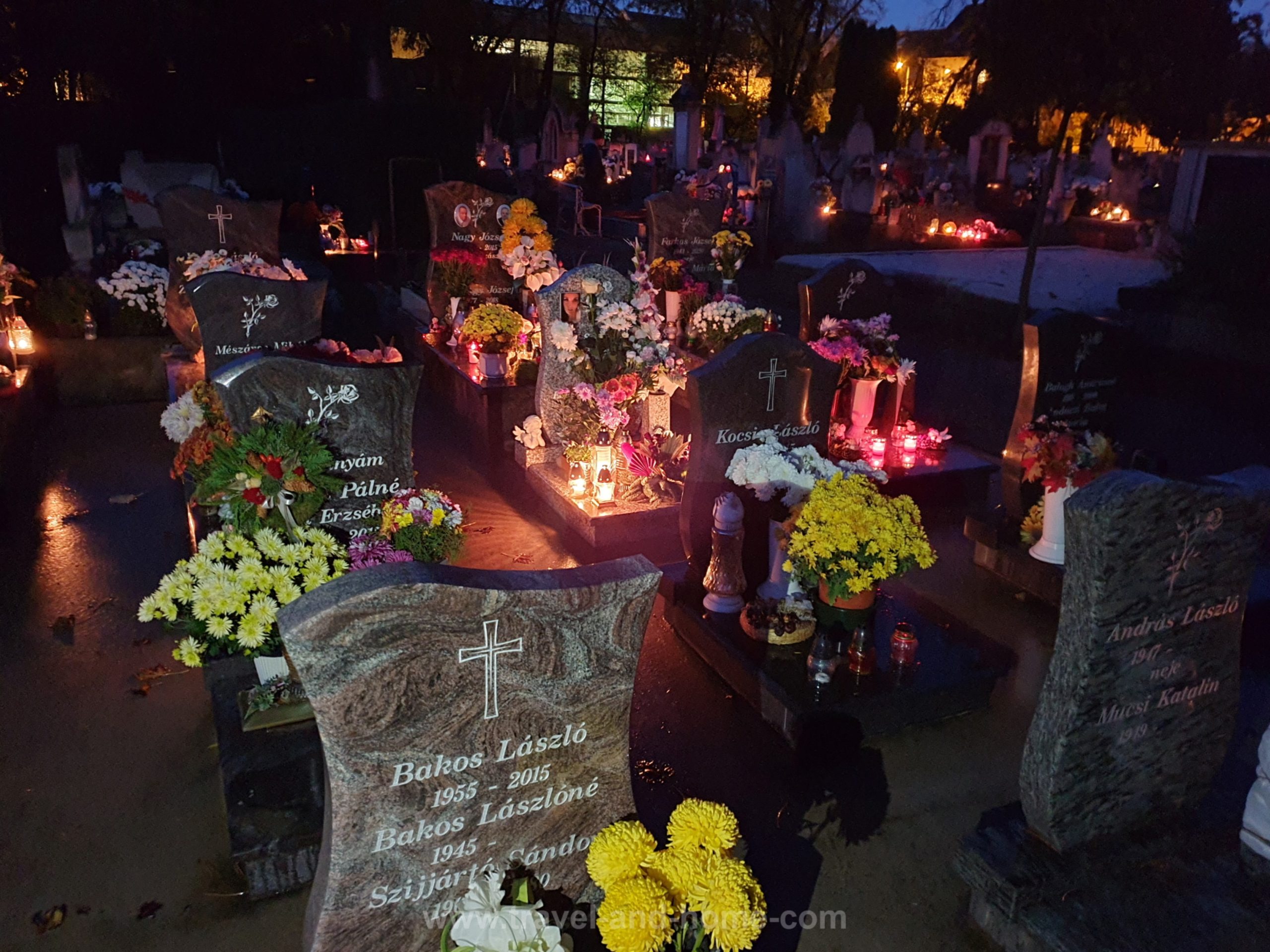 Day of the Dead Tradition Flowers Grave Candles Hungary