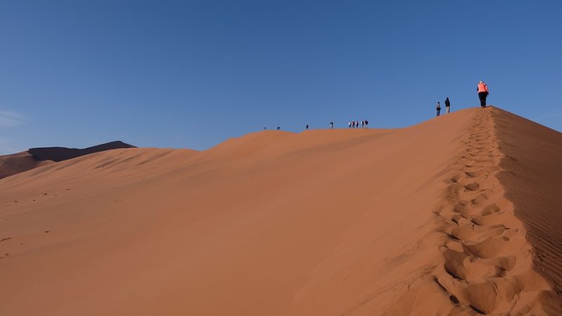 Namibia Sossusvlei Desert Sand Human Hiking