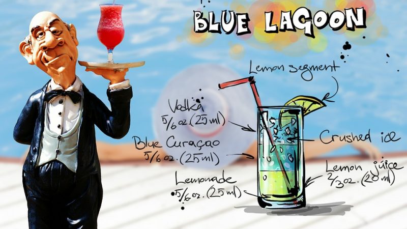 Blue Lagoon Cocktail Drink Operation Upper Waiter