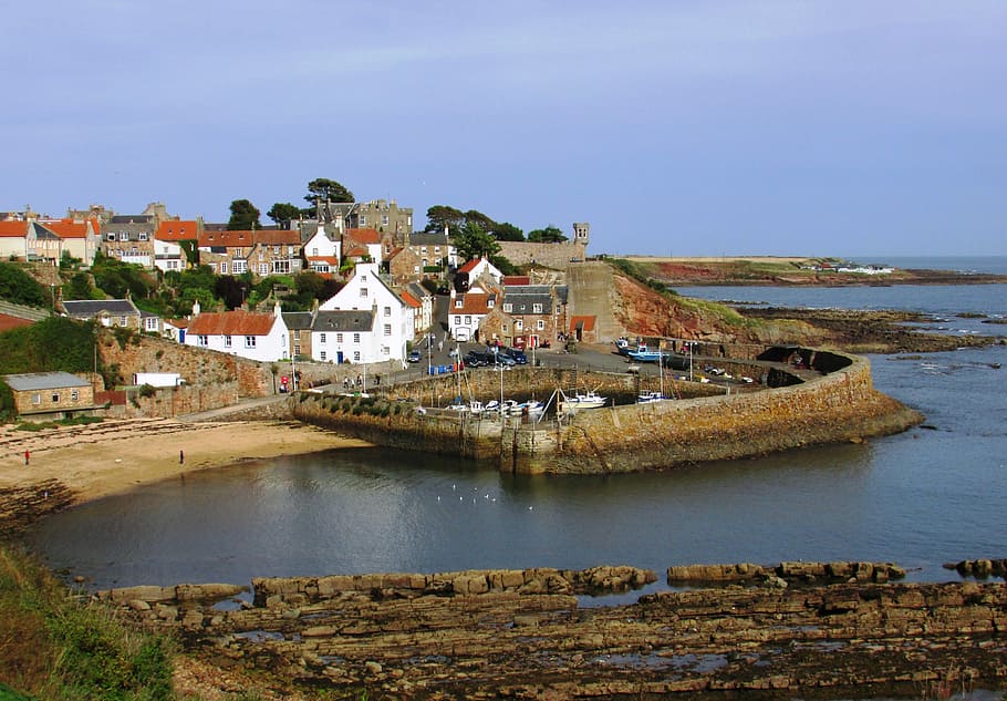 Tranquil villages in Scotland Crail Harbour Harbor village fife fishing coast , travel, holiday, vacation, travel and home