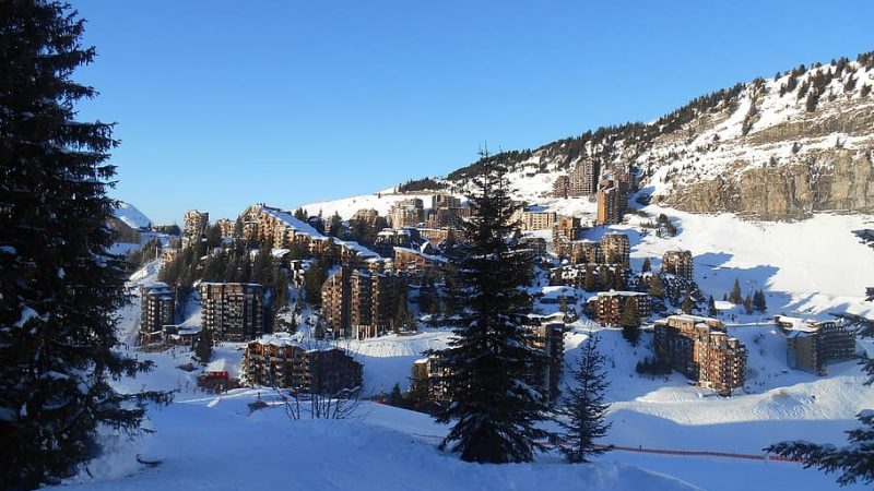 avoriaz france ski resort village snow cliffs alps