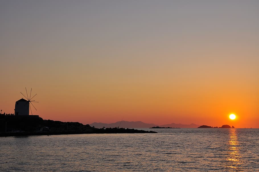 greece paros sunset windmill sky water scenics TravelAndHome TravelBuddies