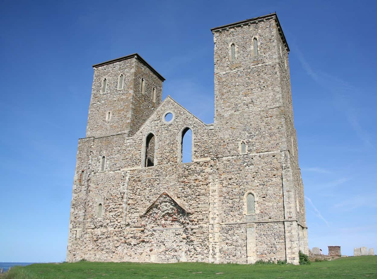 Reculver towers and Roman Fort Herne Bay Kent England travelandhome