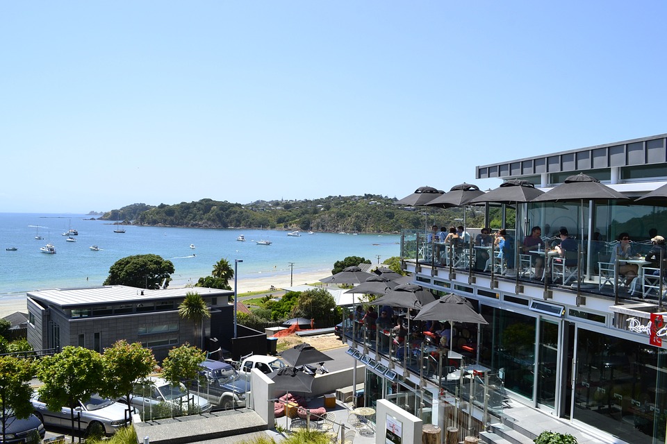 Auckland New Zealand Waiheke Island Seaside Cafe Restaurant Sea Beach