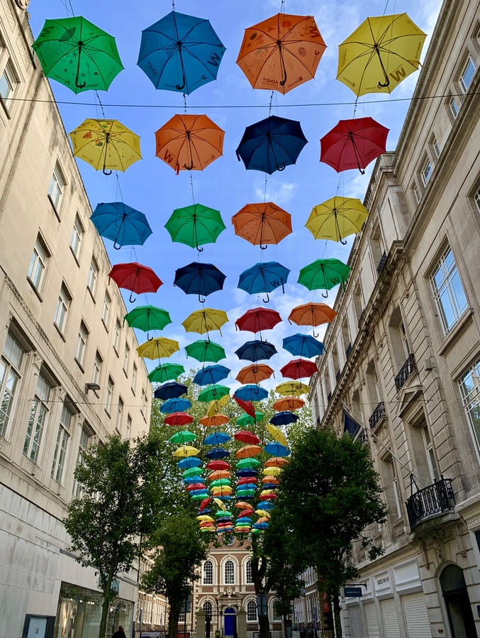 Umbrellas in Liverpool UK