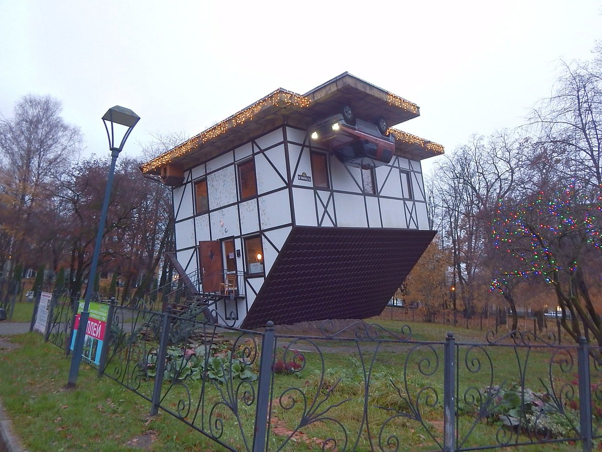 Upside down house in Kaliningrad Russia