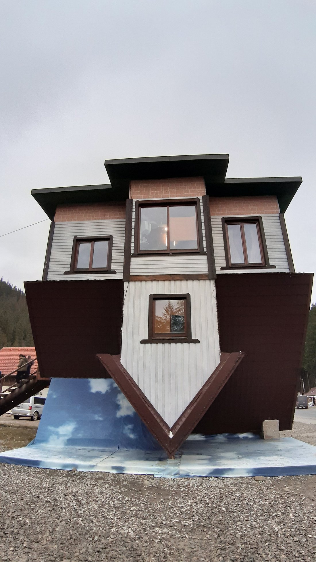 Upside down house in Polyanytsya Ukraine