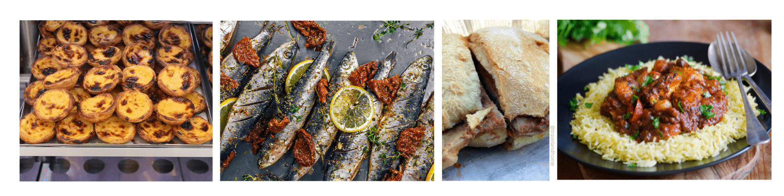 Portuguese cuisine Pasteis de Nata sardines bifana sandwich piri piri chicken min