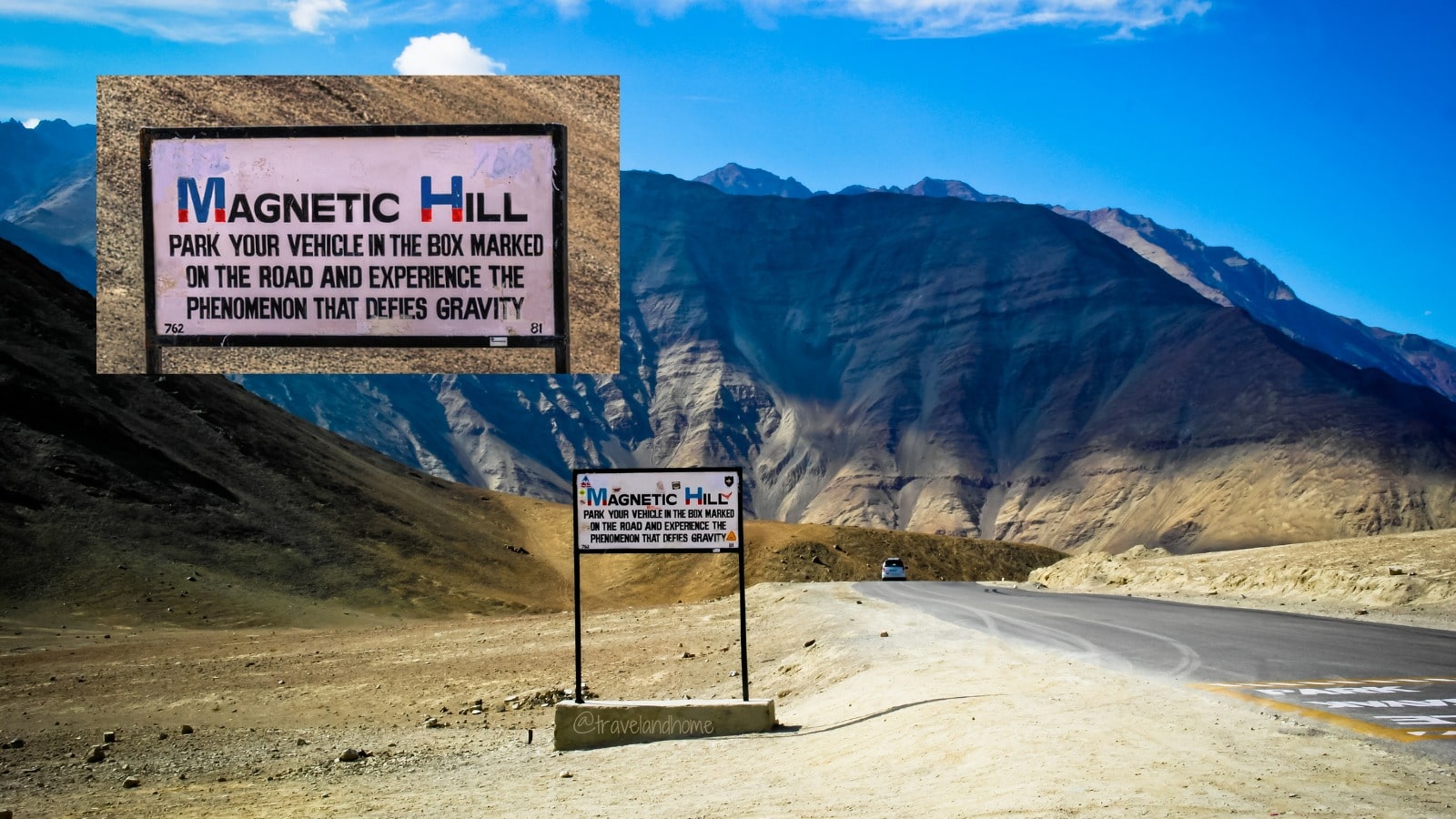 Magnetic Hill in Ladakh India define gravity Srinagar Leh highway travelandhome min