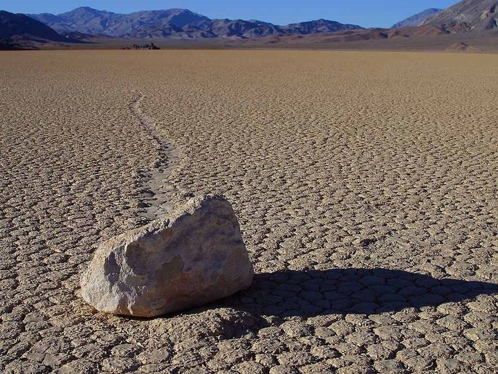Unusual Places sailing stones travel and explore Death Valley USA moving stones