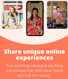 Share the experience cooking classes and exiting online workshops around the world.