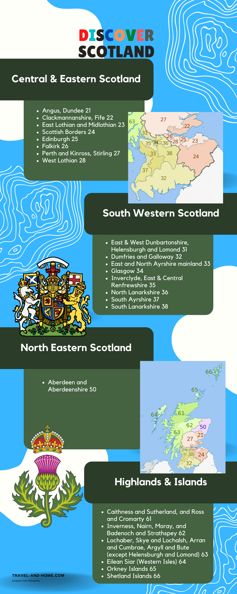 Discover Scotland Map regions Highlands and Islands Eastern Scotland South Western Scotland North Eastern Scotland min