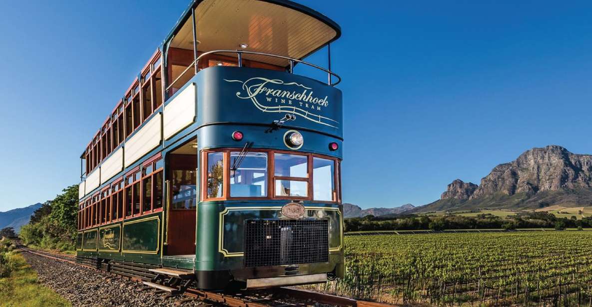 Franschhoek Wine Tram hop on hop off tour vineyards scenery cuisine fine wines history